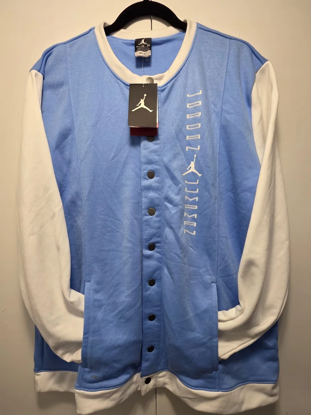 Jordan Blue and White Snap-Front Jacket